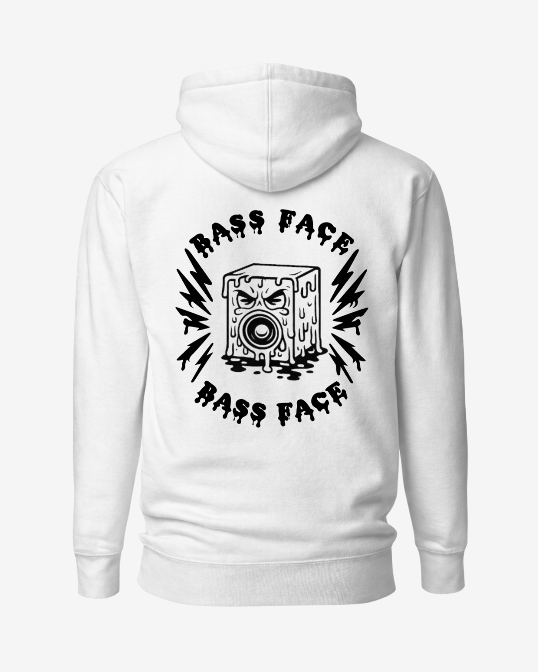 Sweat à capuche Bass Face blanc Techno