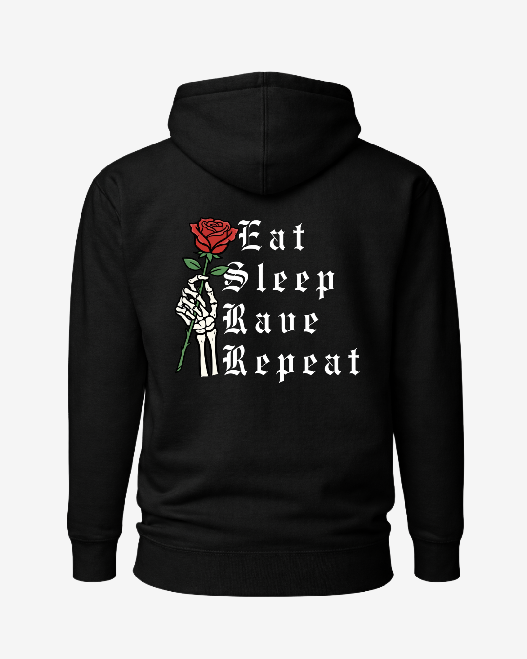 Sweat à capuche Eat Sleep Rave Repeat noir