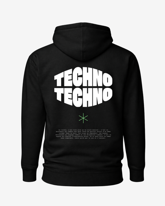 Sweat à capuche Techno Techno noir