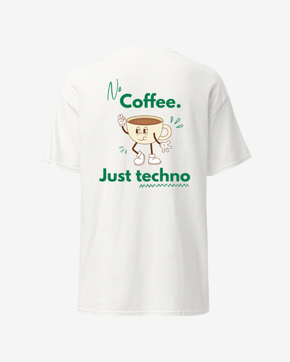 T-shirt manche courte No Coffee Just Techno blanc